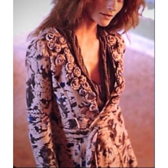 Tabitha Sweaters - Anthropologie ‘Bud, Blossom and Blue Cardigan’ by Tabitha 100% Wool Women's sz M